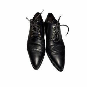 Browns Made In Italy Edwardian Black Leather Oxfords Sz 38